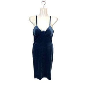 Women's Windsor Faux Suede Spaghetti Strap Dress Slate Blue Size XS